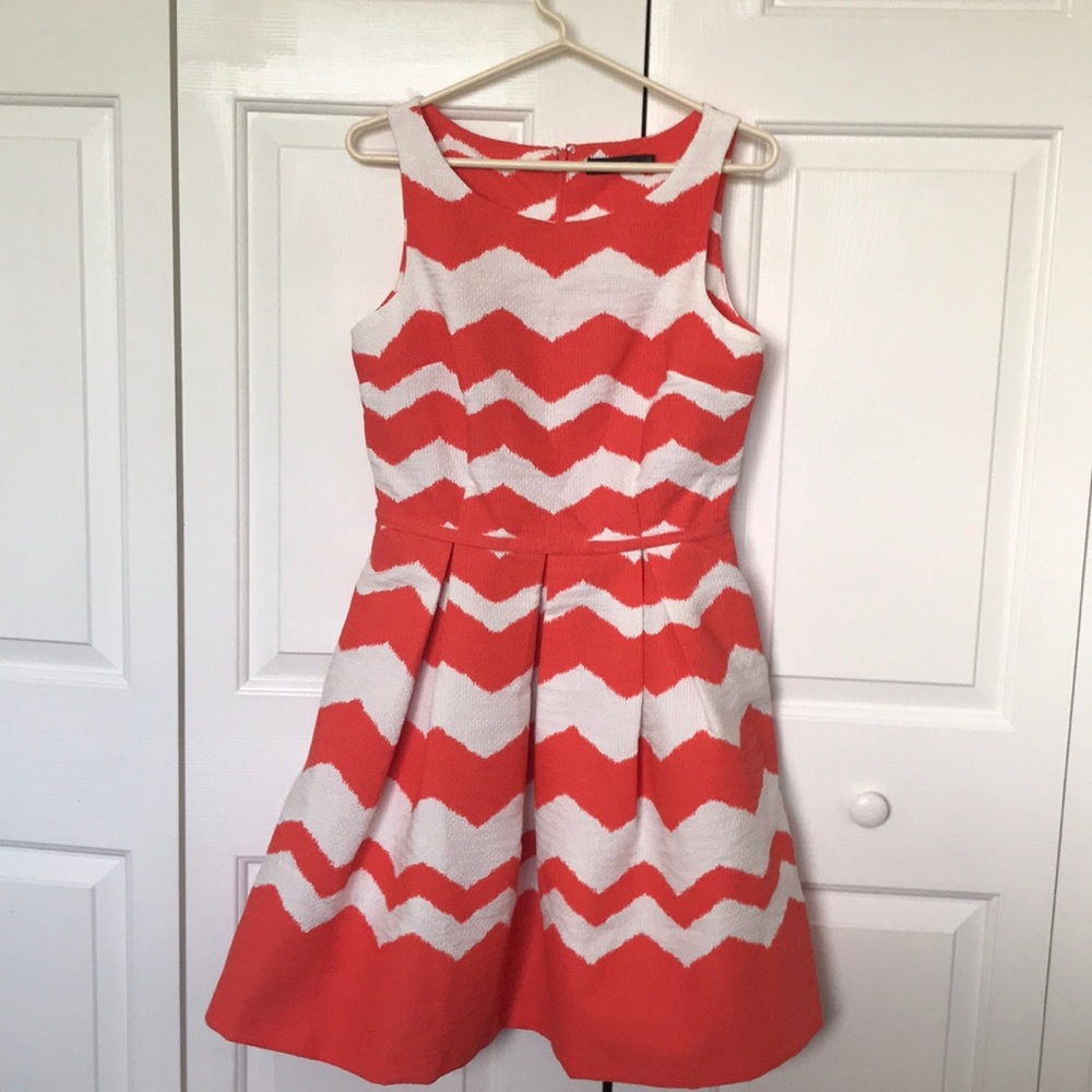 Orange and white Chevron The Limited dress